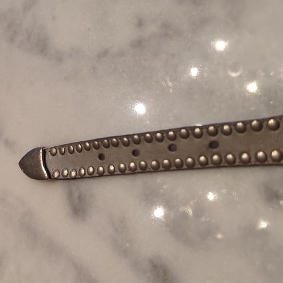 Signature Miami Fl.Silver Leather,Metal&  Crystal Studded Belt Made In Spain main image 10